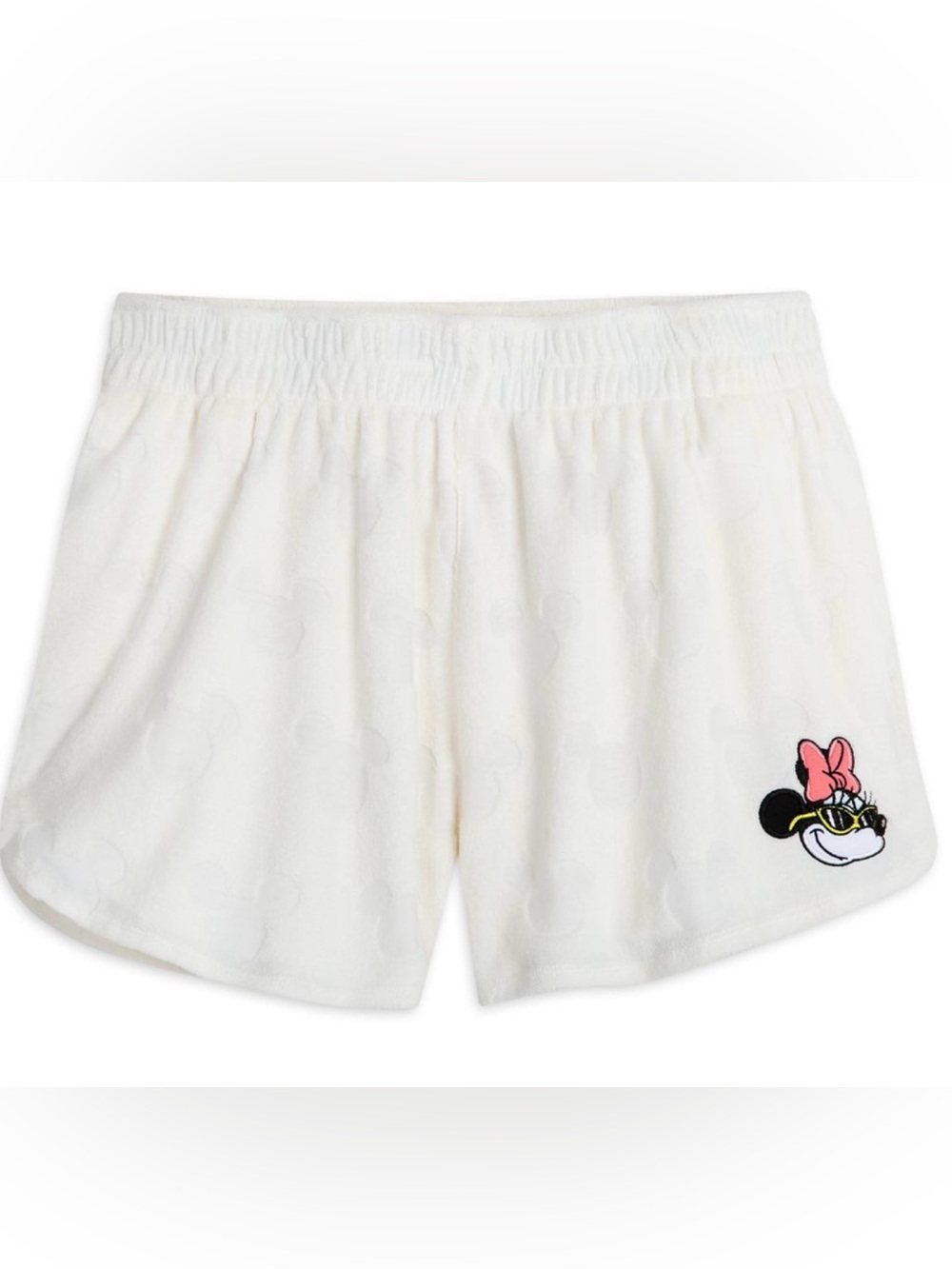 Disney parks White Minnie Mouse lounge Terry Shorts size Medium NWT !